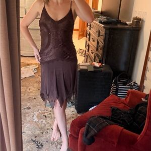 Sue Wong Vintage Lace Slip Dress